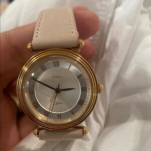 Fossil Gold and Beige Watch NWT